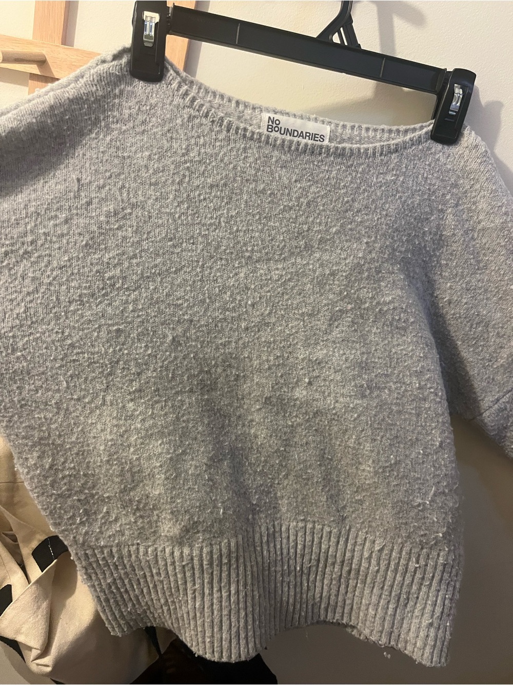 Gray sweater with scarf